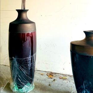 Z gallerie โFog Vaseโ( 2). Handmade Floor Vases made of glass and ceramic.